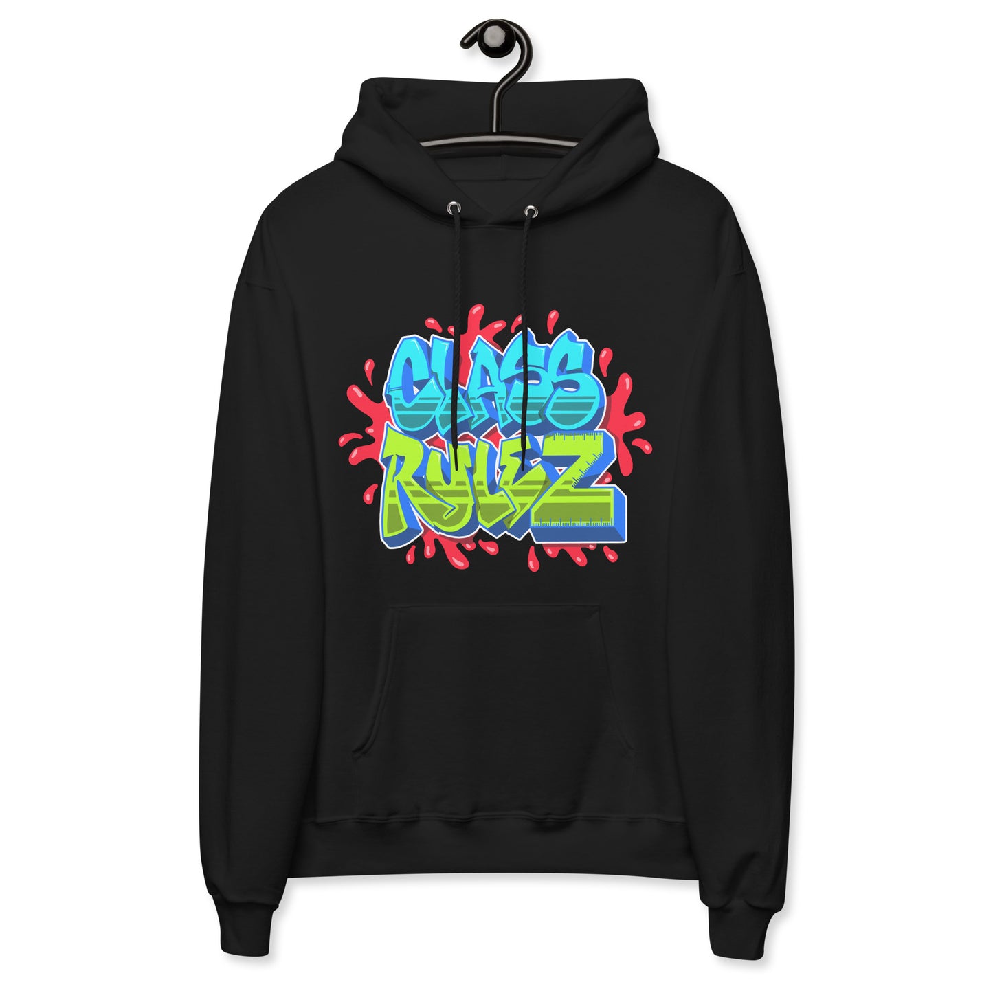 unisex fleece hoodie black